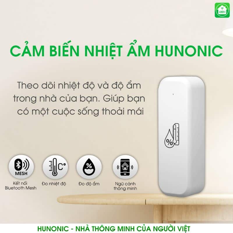 Cảm Biến Nhiệt Ẩm Bluetooth Hunonic - Kiểm Soát Môi Trường Qua Điện Thoại 4 cảm biến nhệt ẩm Hunonic