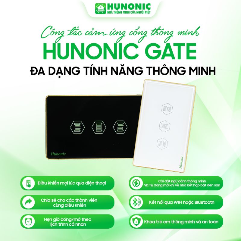 Công Tắc Cảm Ứng Cổng Tự Động Wifi Hunonic Gate 2 công tắc cảm ứng cổng tự động
