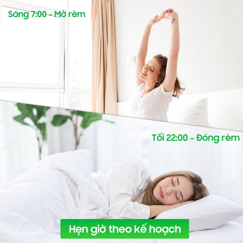Động cơ rèm wifi thông minh Hunonic Ecosystem điều khiển từ xa 2 dong co rem