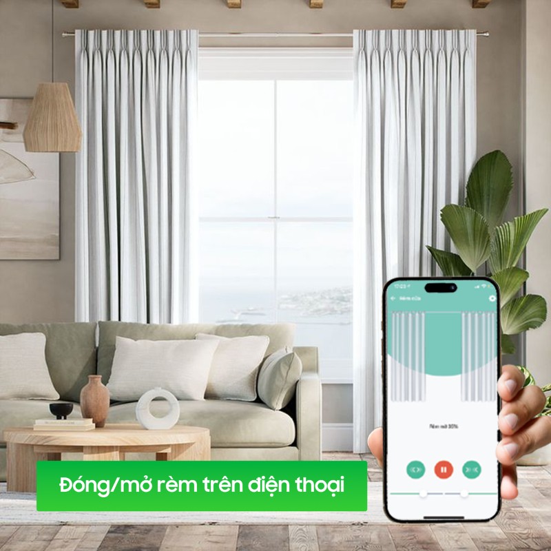 Động cơ rèm wifi thông minh Hunonic Ecosystem điều khiển từ xa 3 dong co rem2