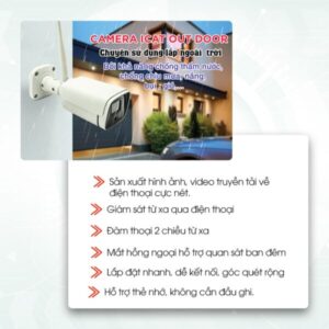 tính năng camera wifi icat outdoor, chuyên lắp ngoài trời,tích hợp trực tiếp vào APP hunonic