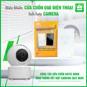 combo công tắc cửa cuốn datic trắng kết hợp camera icat mini