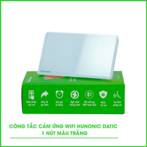 Công Tắc Cảm Ứng 1 Nút Wifi Hunonic Datic Màu Trắng.