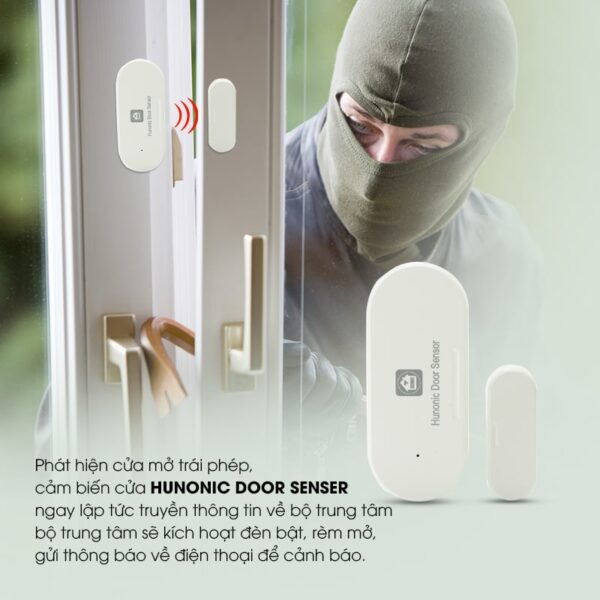 Bộ cảm biến cửa BLE Mesh Hunonic Door Sensor 2 cách hoạt động cảm biến cửa hunonic door sensor